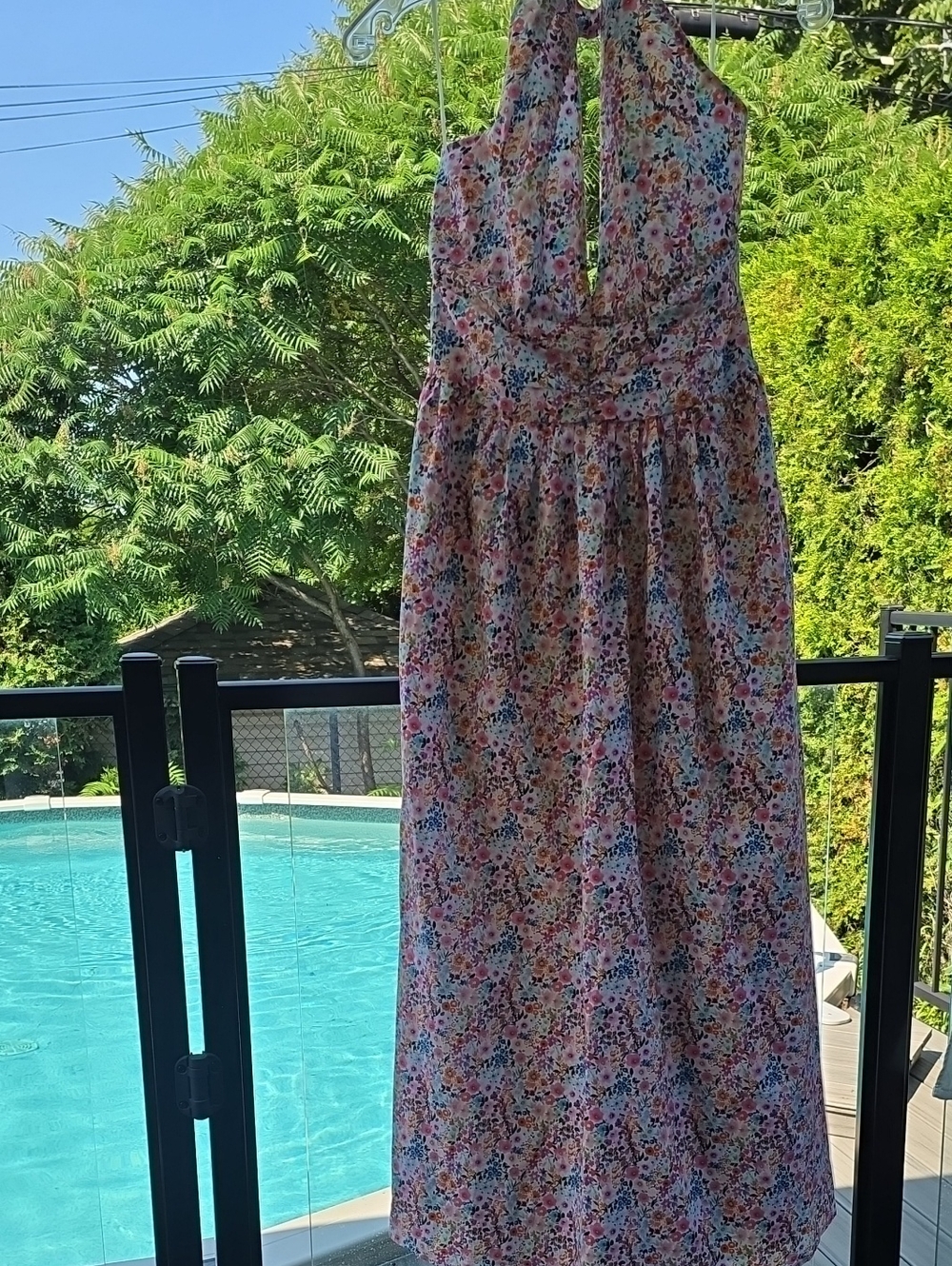 Anthropologie Pink Multi Floral Maxi Dress
